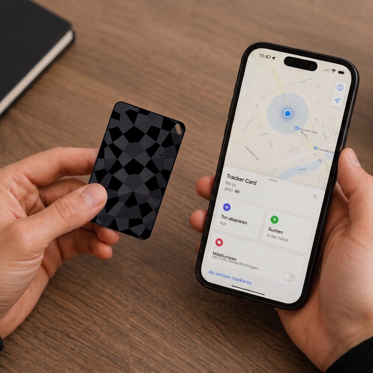 Locaro Tracker Karte mit Smartphone zur Ortung 