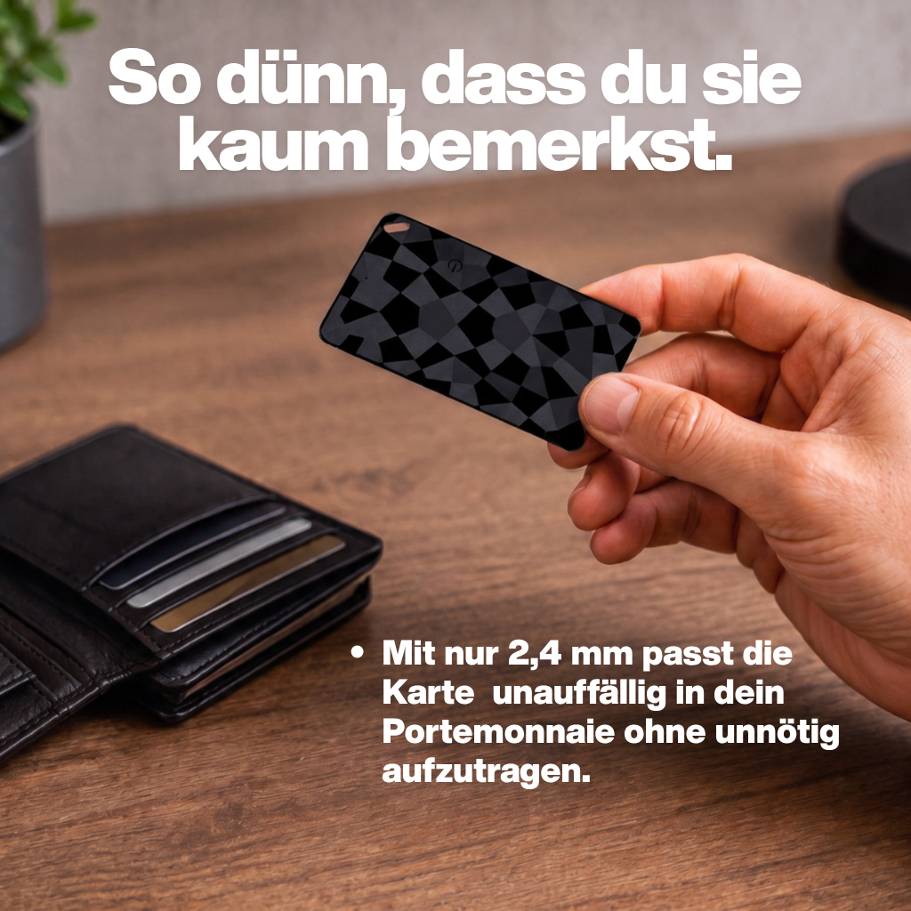 Locaro Tracking Karte mit 2,4 mm Dicke im Portemonnaie 