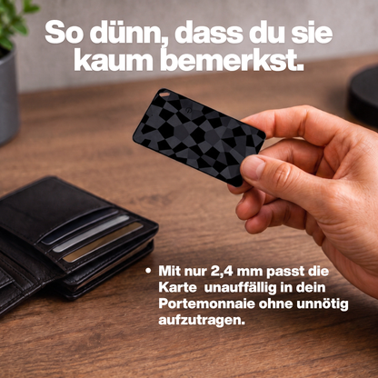 Locaro Tracking Karte mit 2,4 mm Dicke im Portemonnaie 